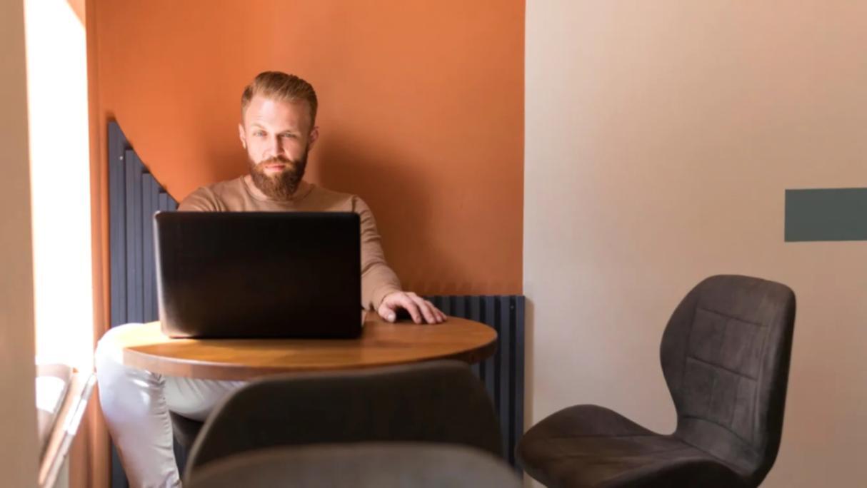 Professional workspace with communication tools